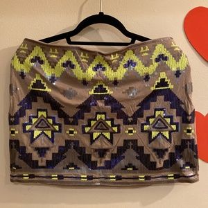 Neon sequined skirt